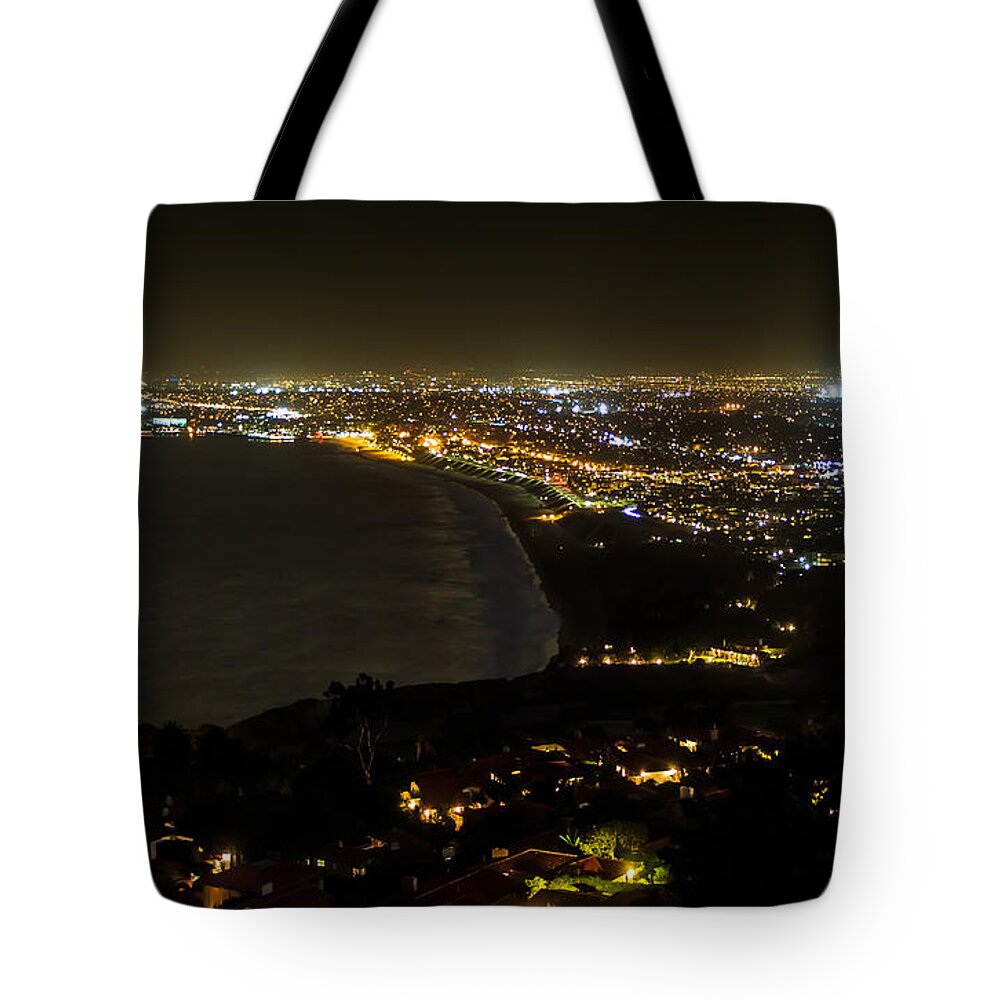 Water Tote Bag featuring the photograph South Bay at Night by Ed Clark