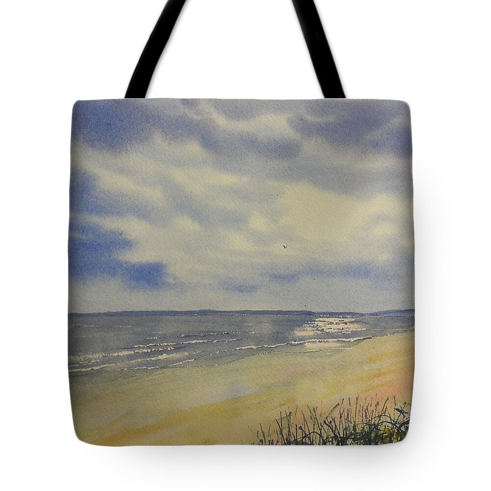 Glenn Marshall Artist Tote Bag featuring the painting South Beach from the Dunes by Glenn Marshall