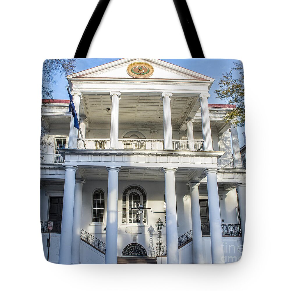 South Carolina Society Hall Tote Bag featuring the photograph South Carolina Society Hall by David Oppenheimer