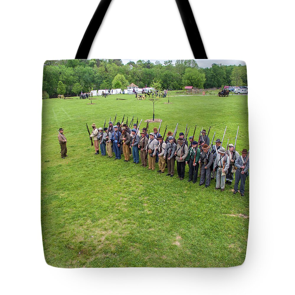 Cannon Tote Bag featuring the photograph Southern Army by Star City SkyCams