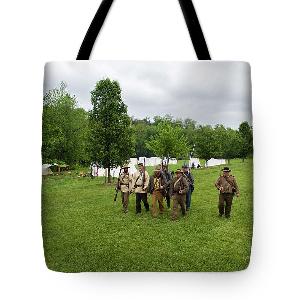 Cannon Tote Bag featuring the photograph Southern Soldiers MArching by Star City SkyCams