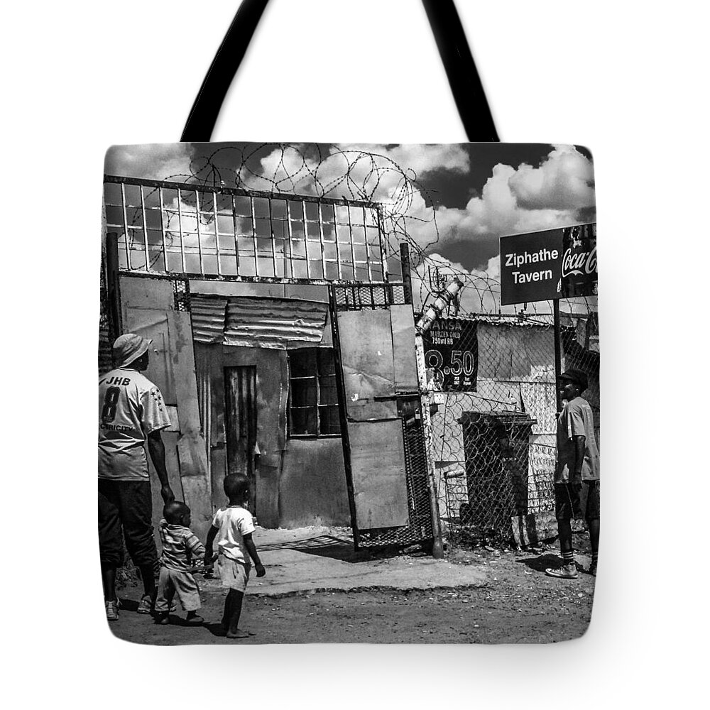 100217 Rep South Africa Expedition Tote Bag featuring the photograph Soweto Tavern by Gregory Daley MPSA