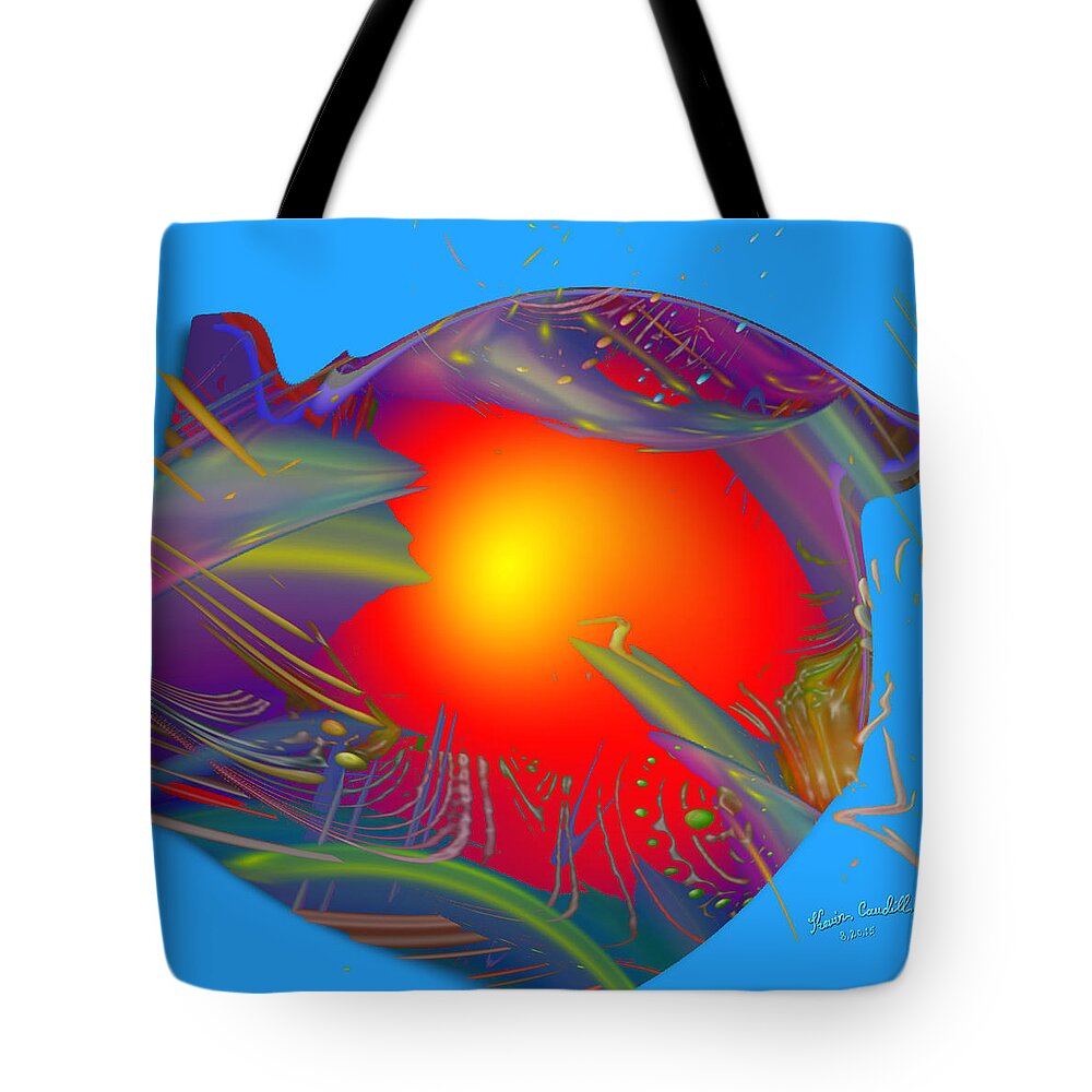 Sun Tote Bag featuring the painting Space fabric by Kevin Caudill