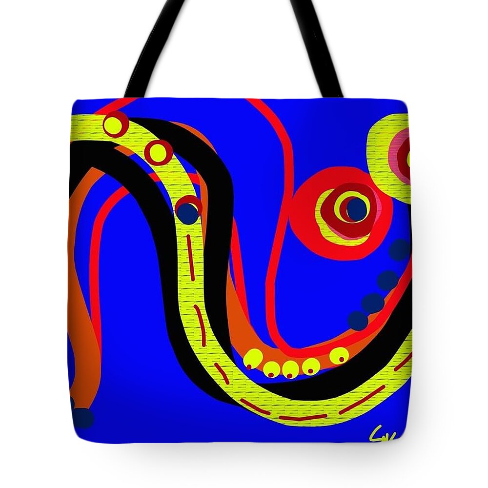 Abstract Tote Bag featuring the digital art Space Was her Place in Memoriam to Sally Ride by Susan Fielder
