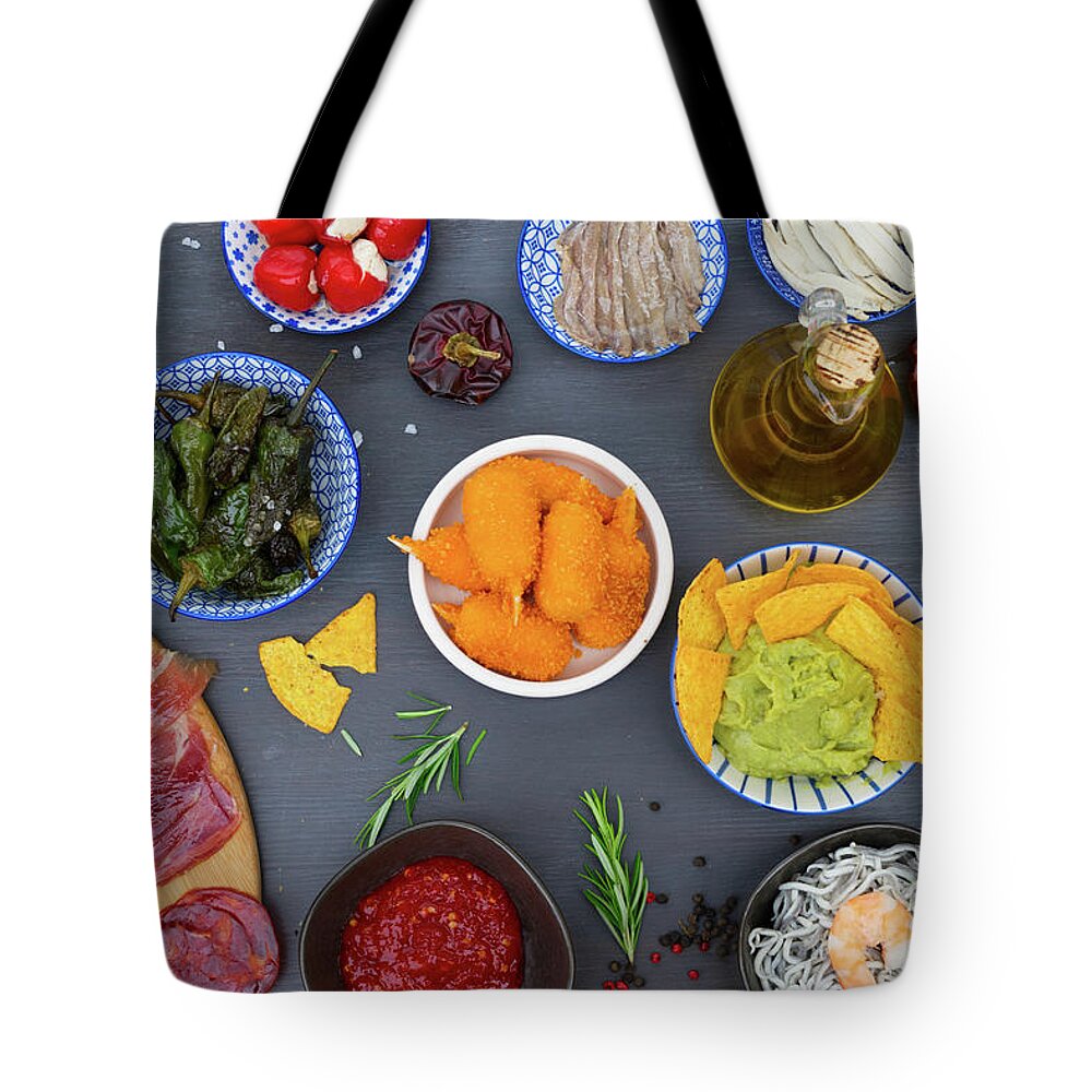 Tapas Tote Bag featuring the photograph Spanish Tapases by Anastasy Yarmolovich
