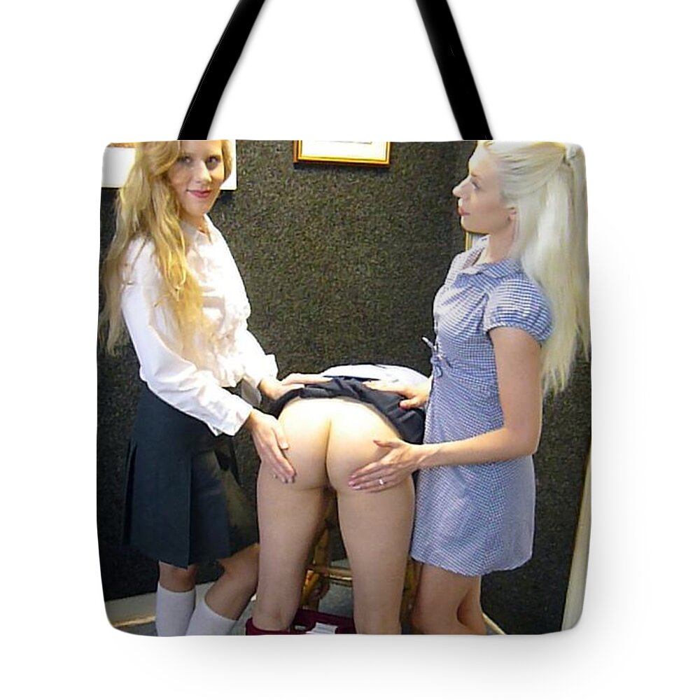 Spanking Tote Bag featuring the photograph Spanking Amy Again by Asa Jones