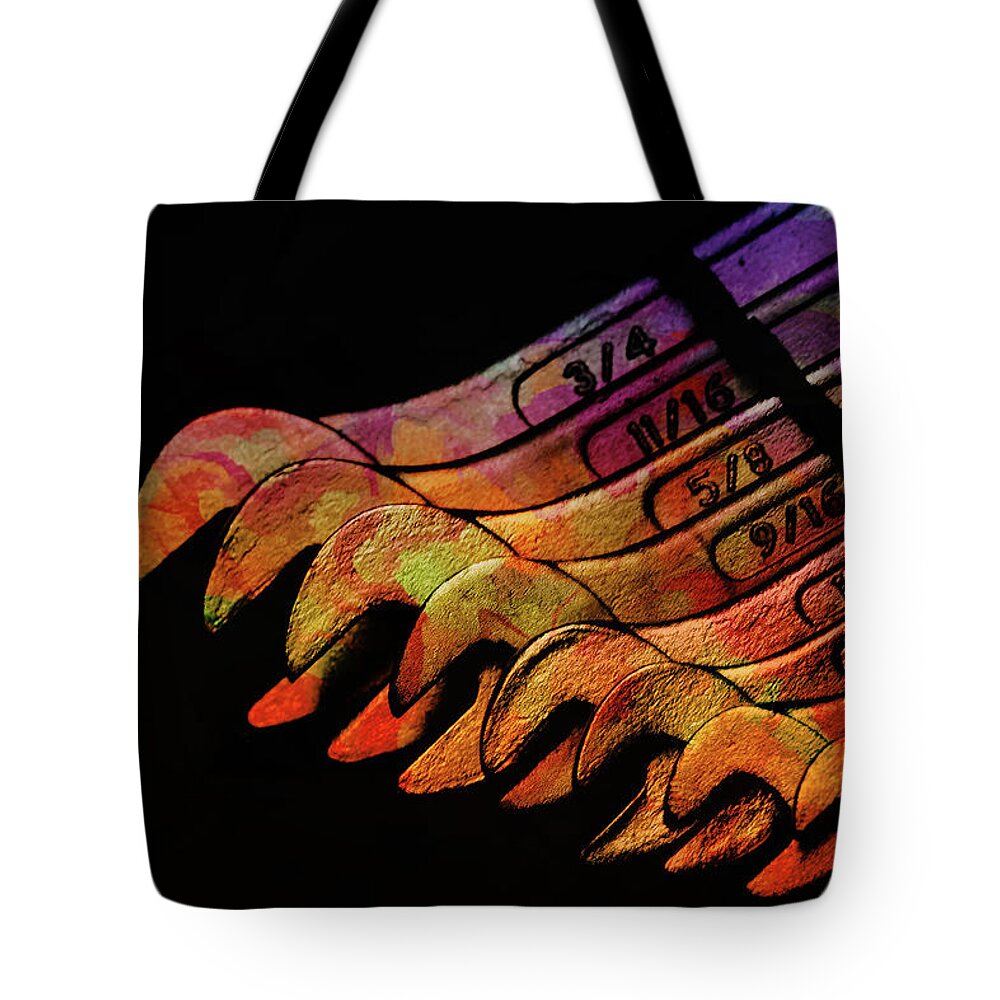 Spanners Photography Tote Bag featuring the photograph Spanners 01 by Kevin Chippindall