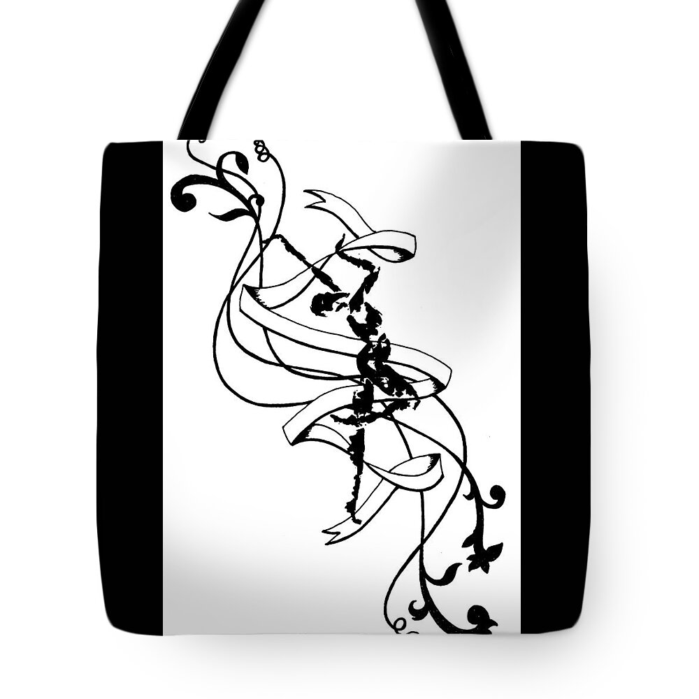 Dance Tote Bag featuring the drawing Spark III by Emily Page