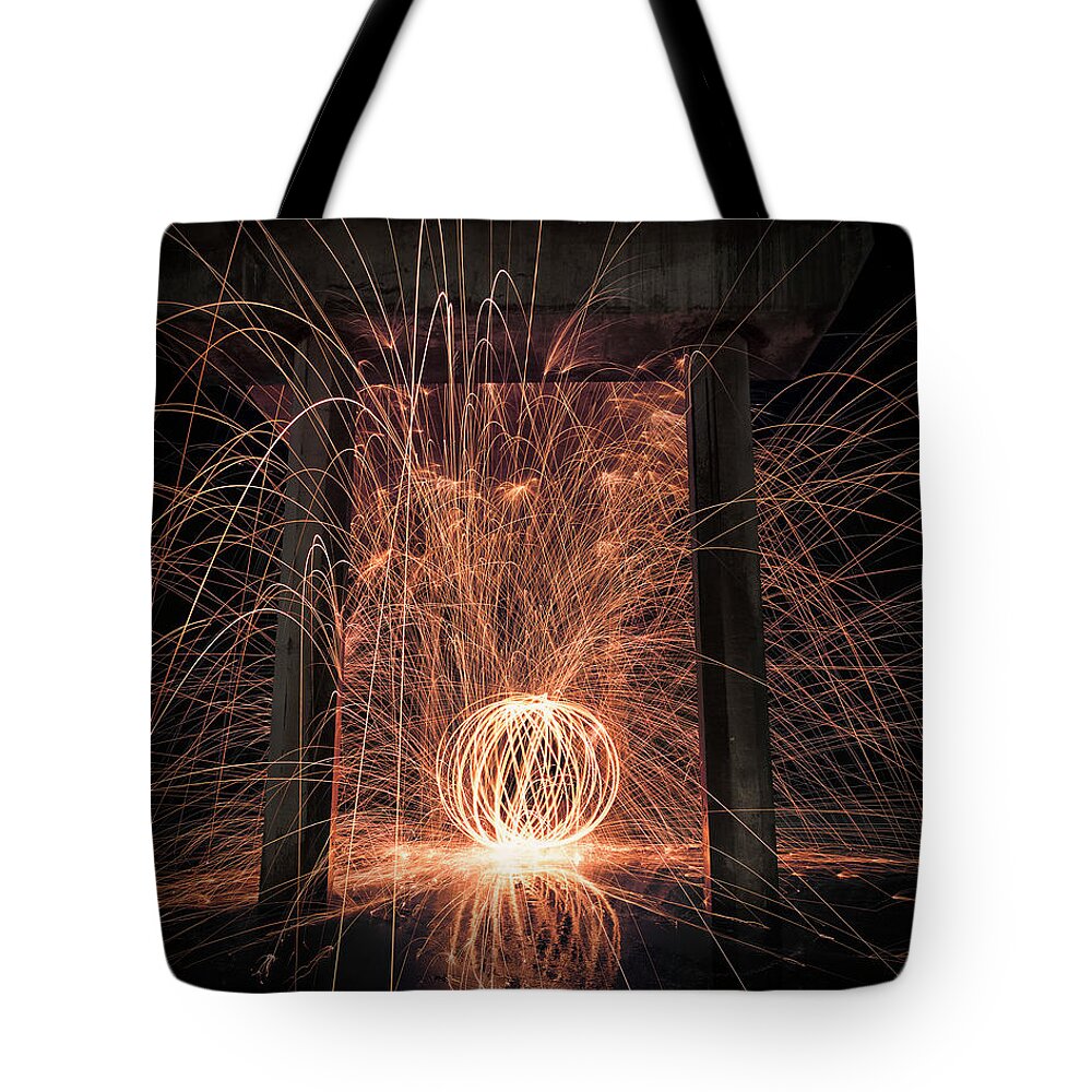 Steel Wool Tote Bag featuring the photograph Sparking Orb by American Landscapes