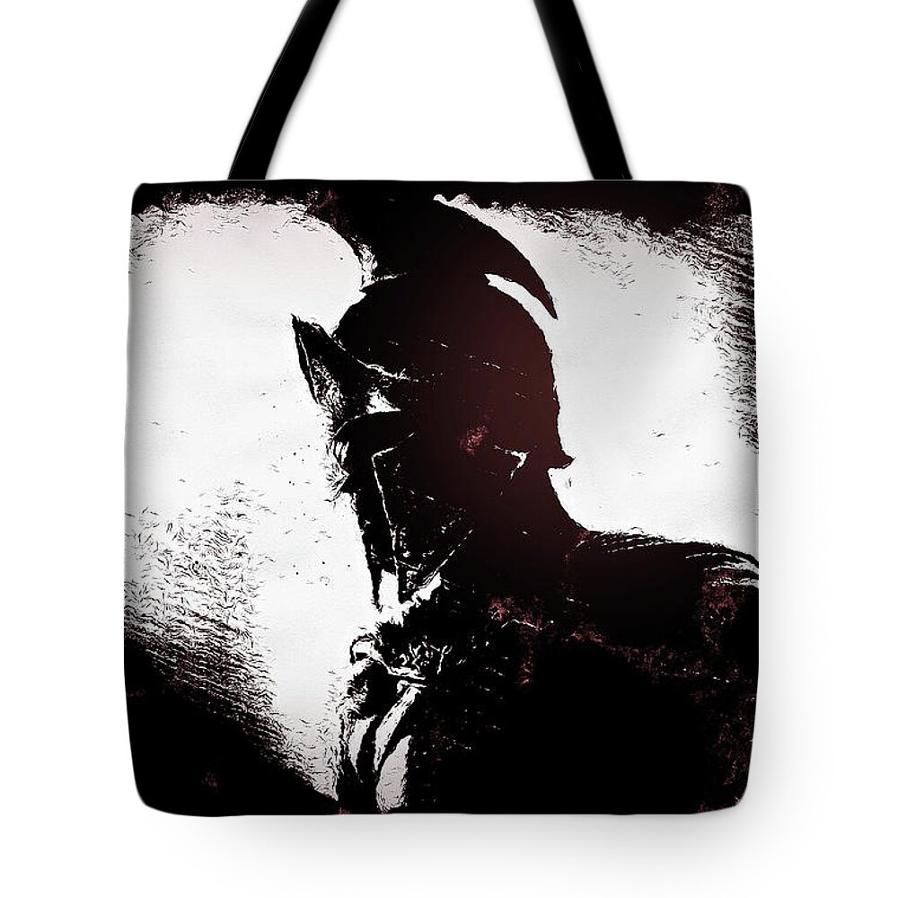 Spartan Warrior Tote Bag featuring the painting Spartan Hoplite - 18 by AM FineArtPrints