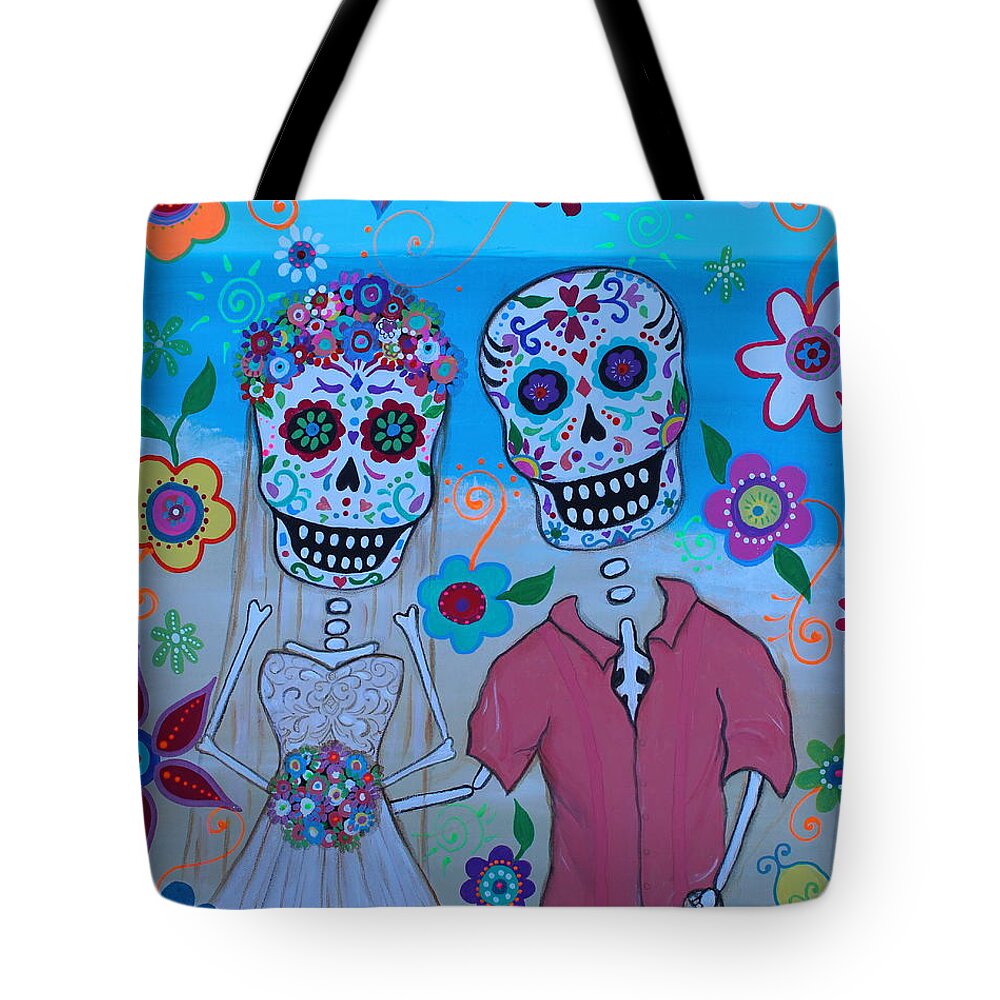 Rick And Nicole Tote Bag featuring the painting Special Mexican Wedding by Pristine Cartera Turkus