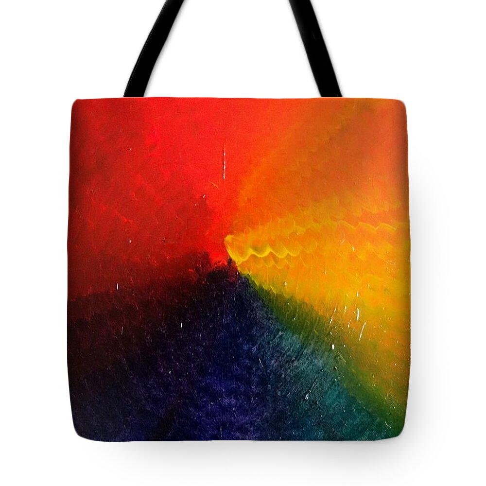 Spiral Tote Bag featuring the painting Spectral Spiral by Karen Jane Jones