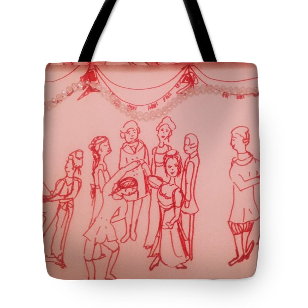 Joy Tote Bag featuring the drawing Spellbinding dance of joy by Judith Desrosiers