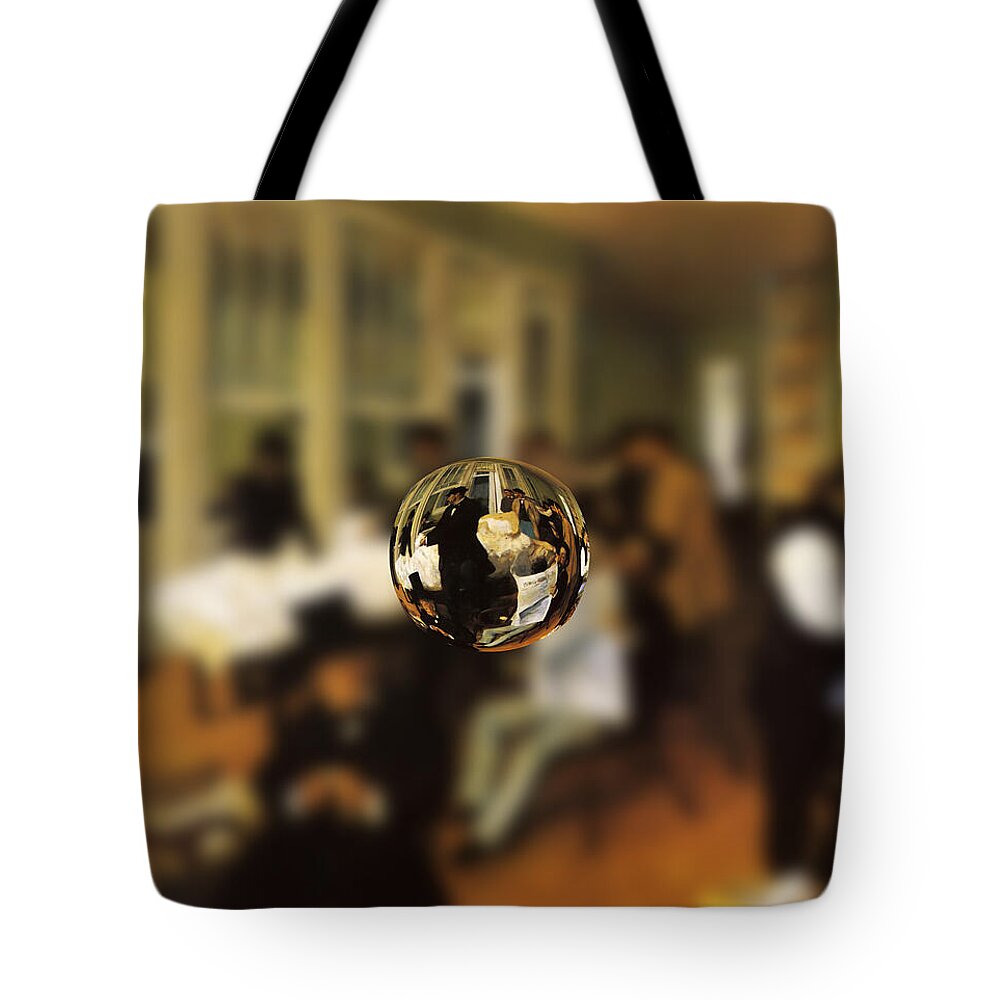 Abstract In The Living Room Tote Bag featuring the digital art Sphere 17 Degas by David Bridburg