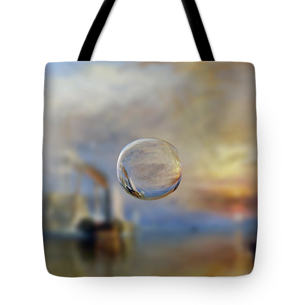 Abstract In The Living Room Tote Bag featuring the digital art Sphere 6 Turner by David Bridburg