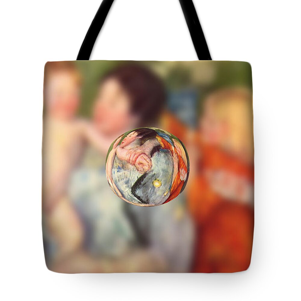 Abstract In The Living Room Tote Bag featuring the digital art Sphere II Cassatt by David Bridburg