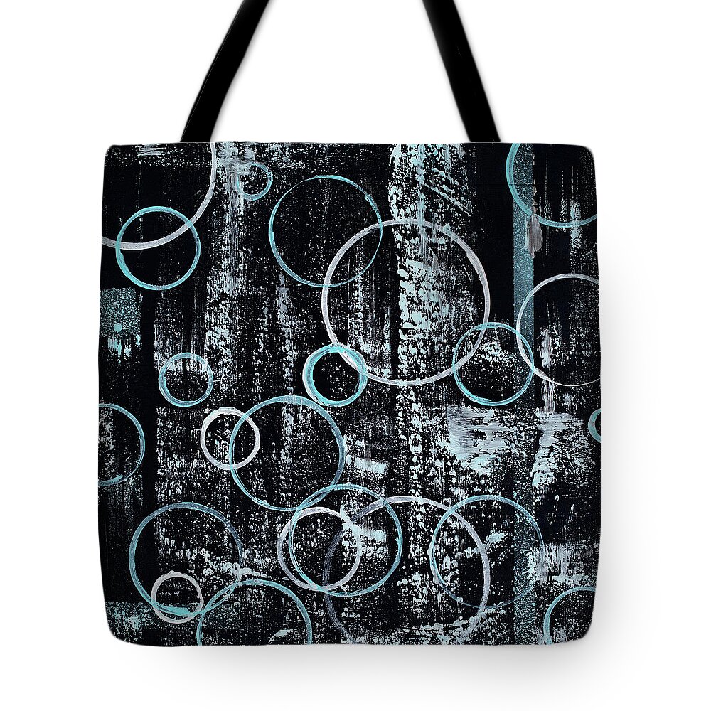 Abstract Tote Bag featuring the painting Spheres by Tamara Nelson