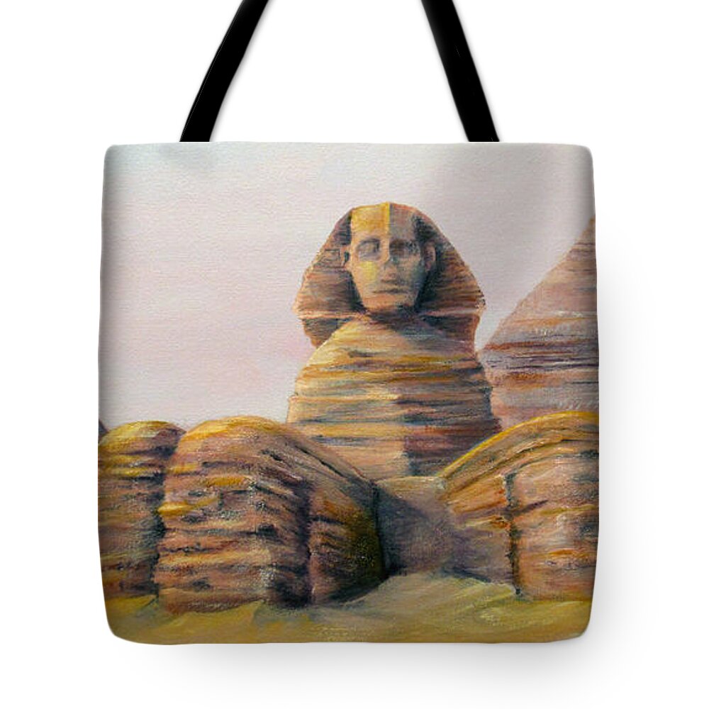 Landscape Tote Bag featuring the painting Sphinx by Wayne Enslow
