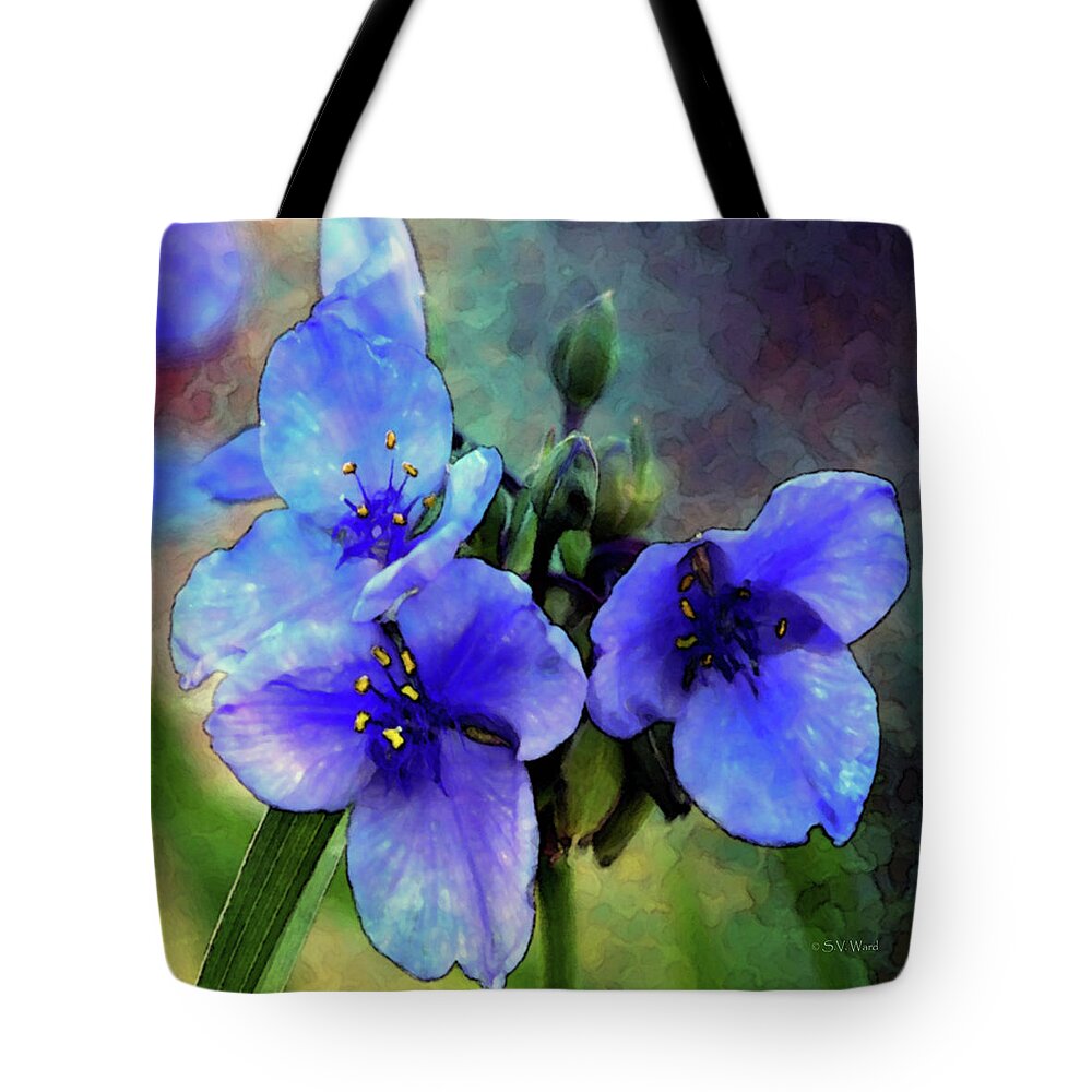 Spiderwort Tote Bag featuring the photograph Spiderwort 0113 IDP_2 by Steven Ward