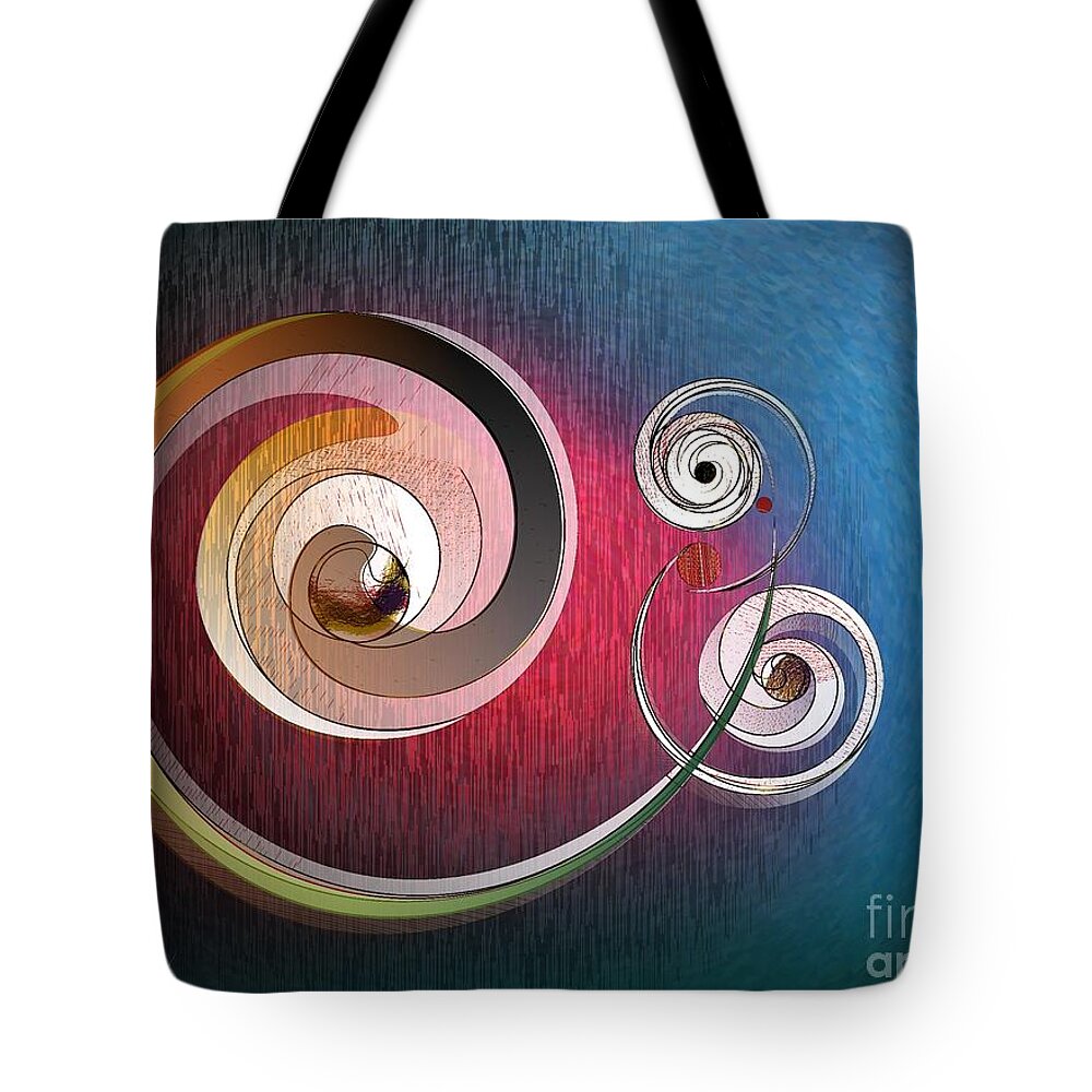 Spin Tote Bag featuring the digital art Spin by Leo Symon