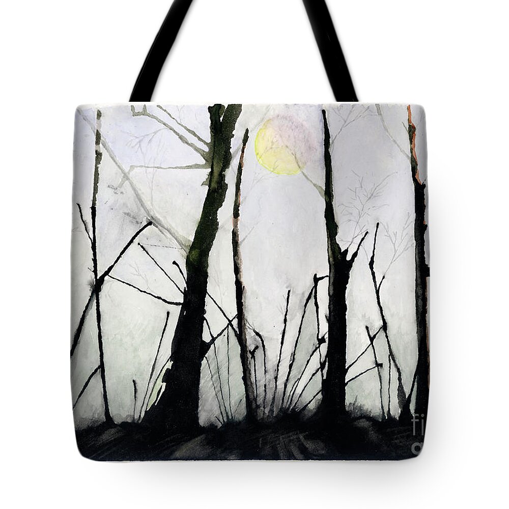 Trees Tote Bag featuring the painting Spiny Trees by Jackie Irwin