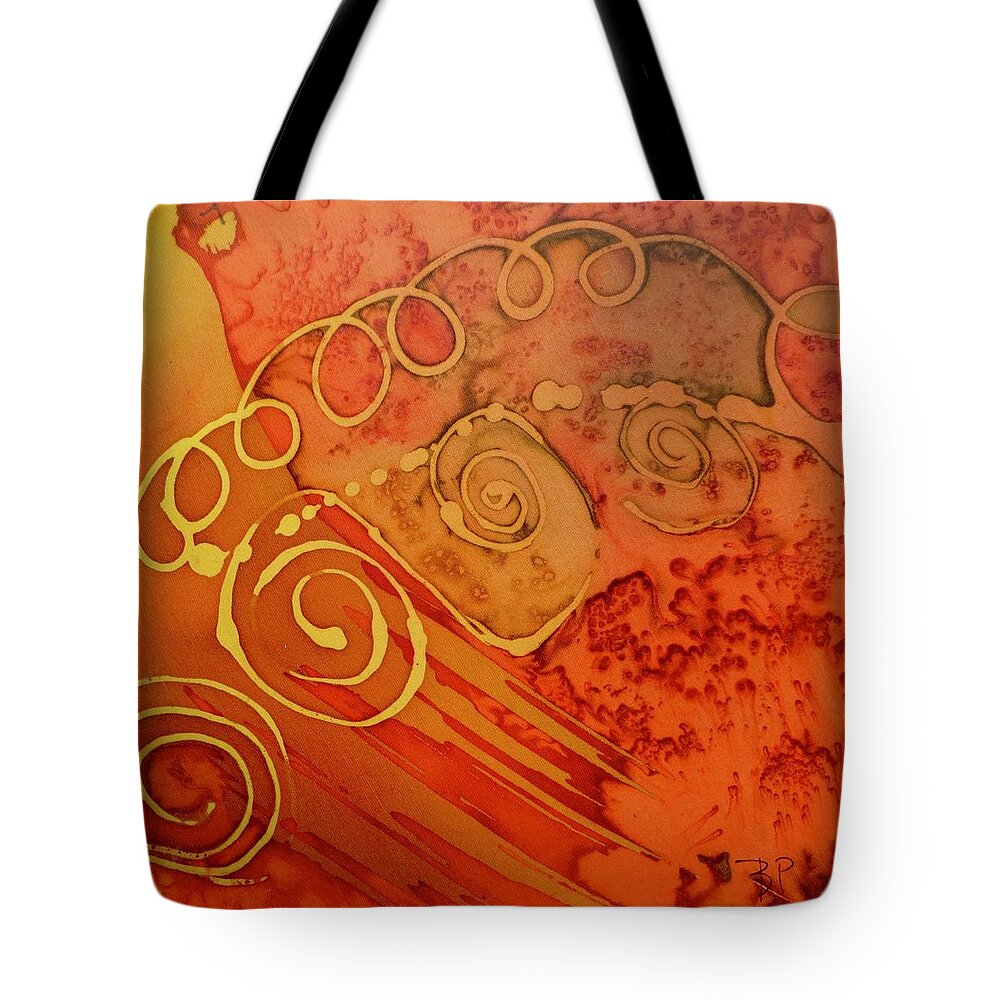Abstract Tote Bag featuring the painting Spiral by Barbara Pease