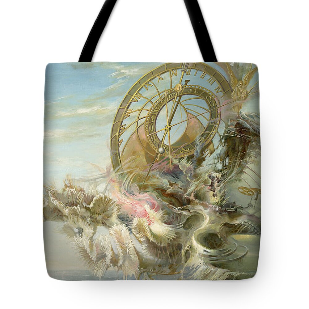 Sergey Gusarin Tote Bag featuring the painting Spiral of Time by Sergey Gusarin