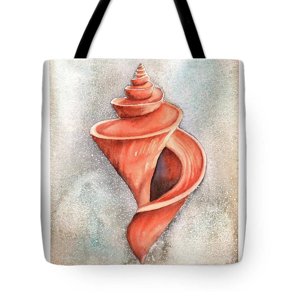 Seashell Tote Bag featuring the painting Spiral Shell by Hilda Wagner