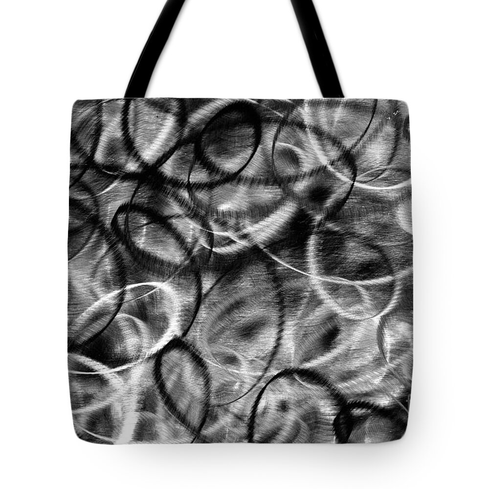 Spiral Spirals Grinder Abstract Black White Monochrome Tote Bag featuring the photograph Spirals 0558 by Ken DePue