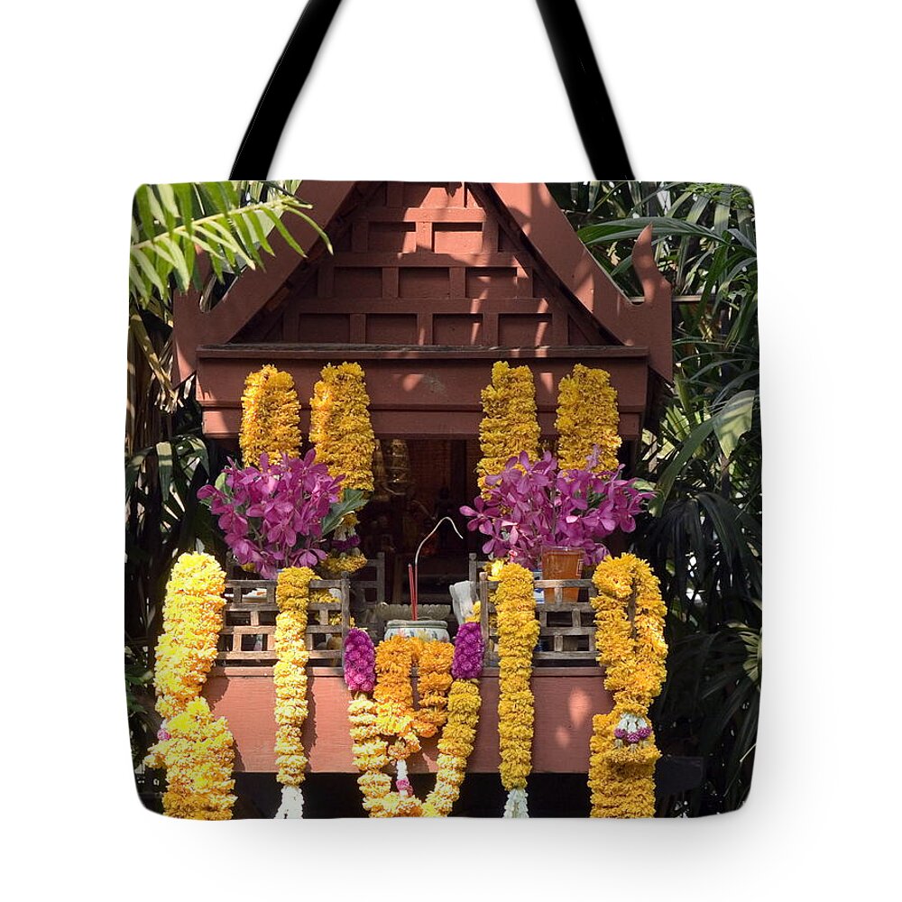 Spirit House Tote Bag featuring the photograph Spirit House by Sally Weigand