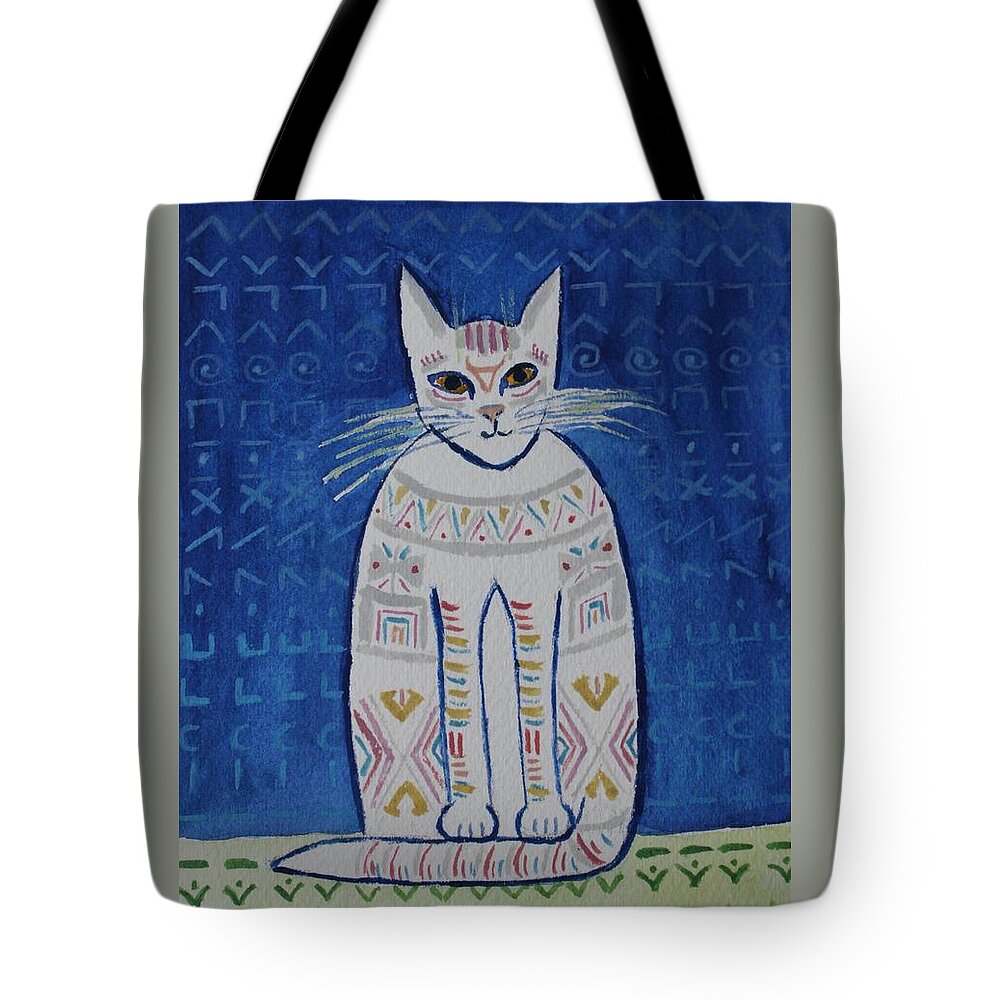 Cat Tote Bag featuring the painting Spirit by Vera Smith