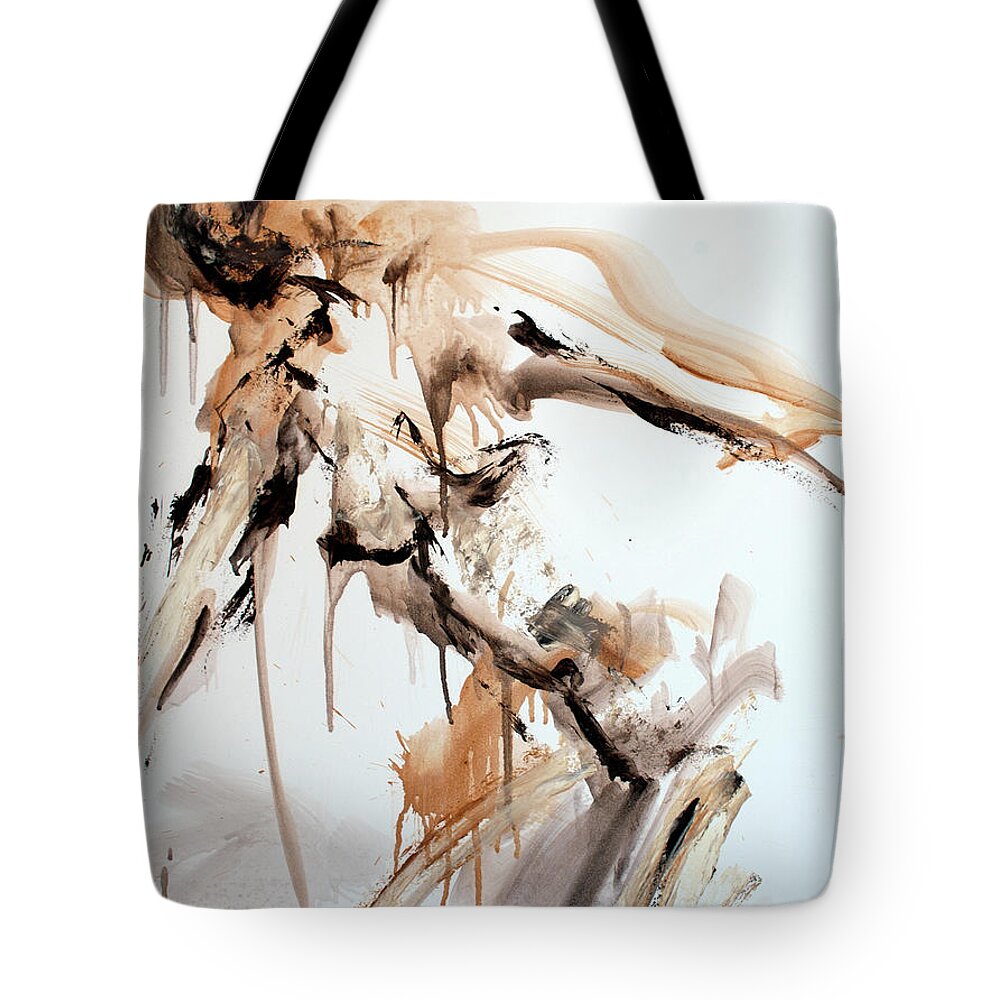 Nude Tote Bag featuring the painting Splash 04984 by AnneKarin Glass