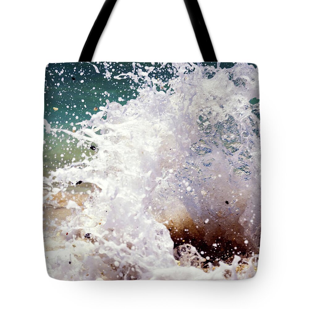 Beach Tote Bag featuring the photograph Splash by Christopher Johnson