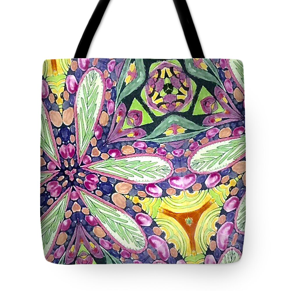 Floral Design Tote Bag featuring the mixed media Splash by Ruth Dailey