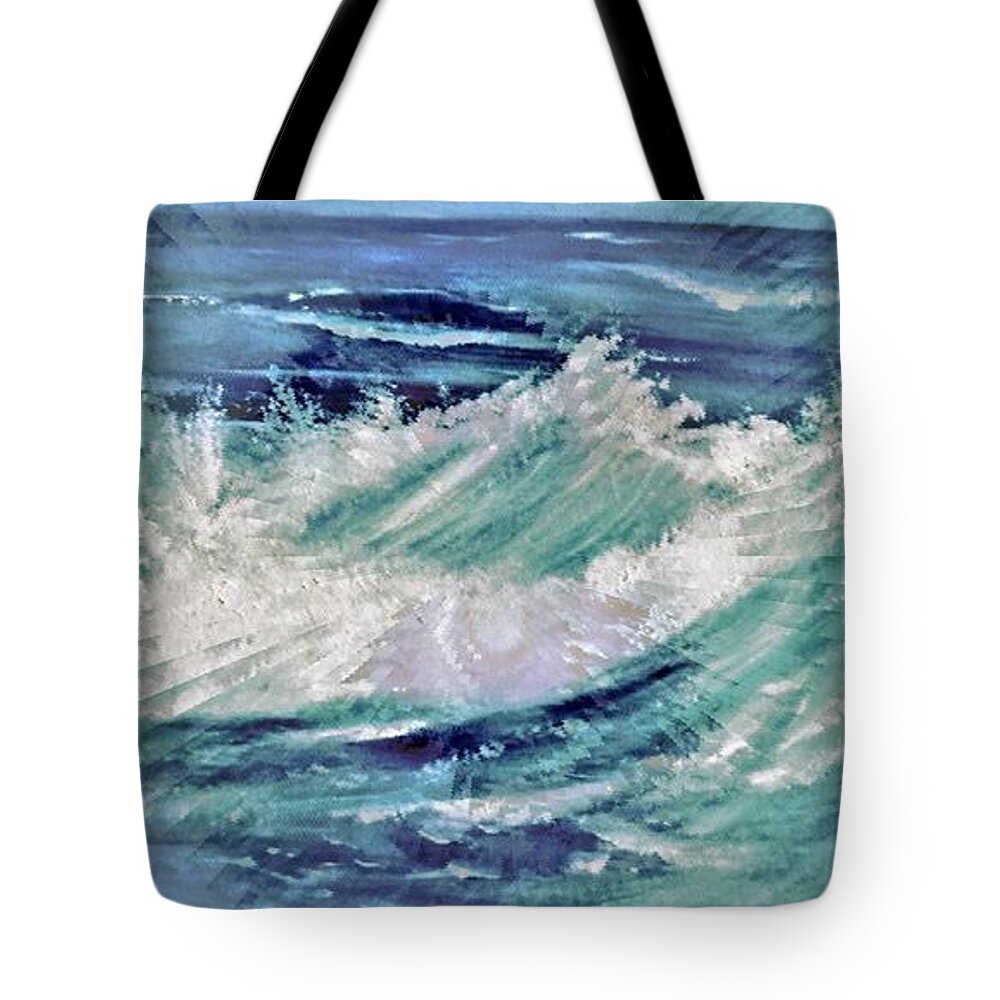 Wave Tote Bag featuring the digital art Splash by Tracey Lee Cassin