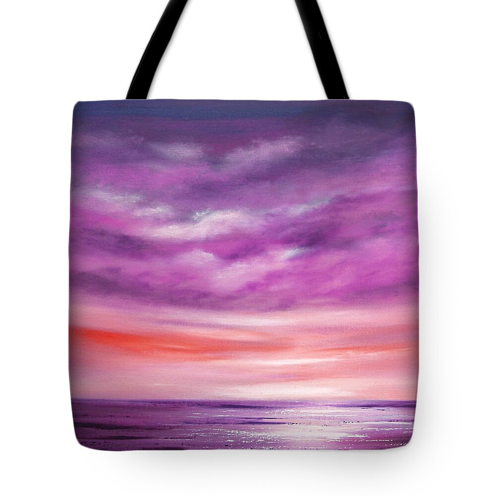 Oil Tote Bag featuring the painting Splendid Purple by Gina De Gorna