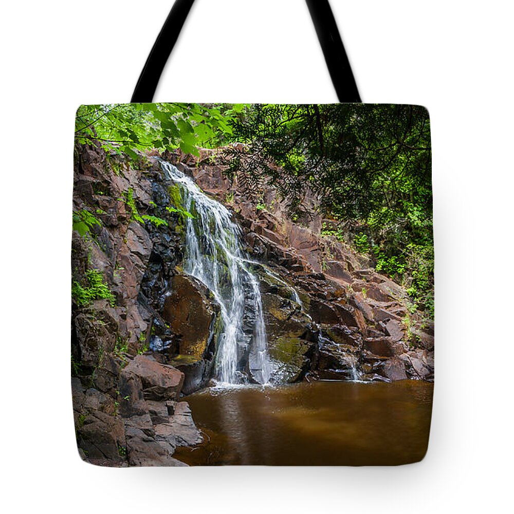 Flowing Tote Bag featuring the photograph Split Rock Falls by Rikk Flohr