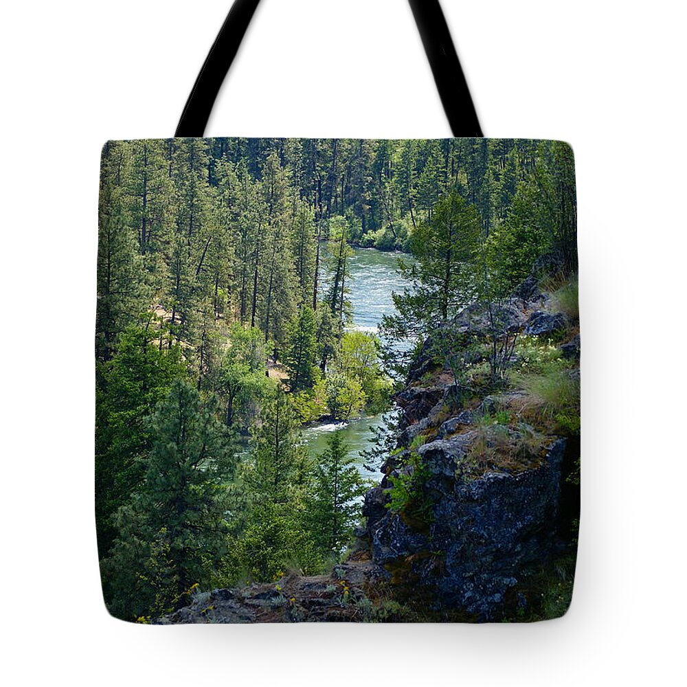 Spokane River Tote Bag featuring the photograph Spokane River by the Bowl and Pitcher by Ben Upham III
