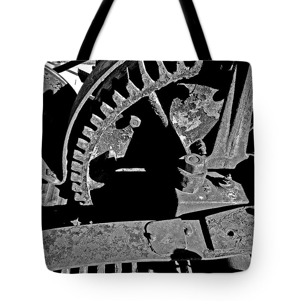 Black And White Tote Bag featuring the photograph Spokane's Past by Kathryn Alexander MA