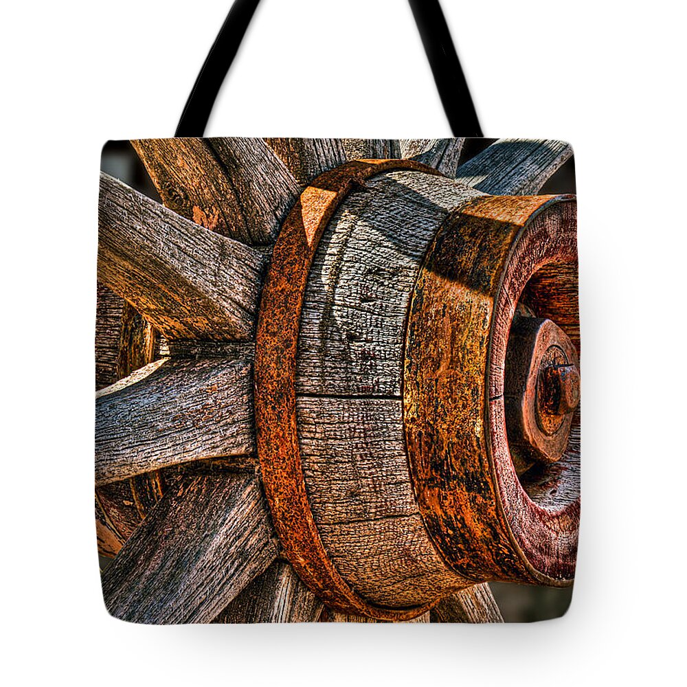 Spokes Tote Bag featuring the photograph Spokes by Peter Kennett