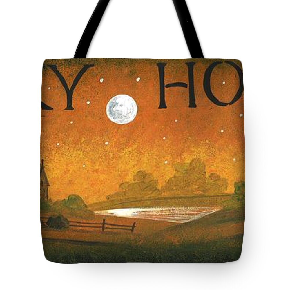 Print Tote Bag featuring the painting Spooky Hollow by Margaryta Yermolayeva