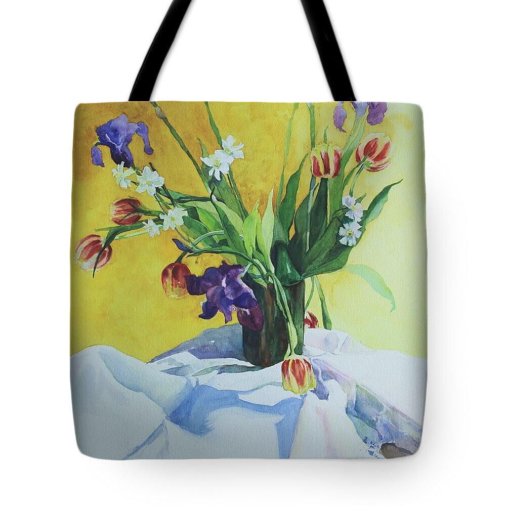 Bouquet Tote Bag featuring the painting Spring Bouquet by Elizabeth Carr
