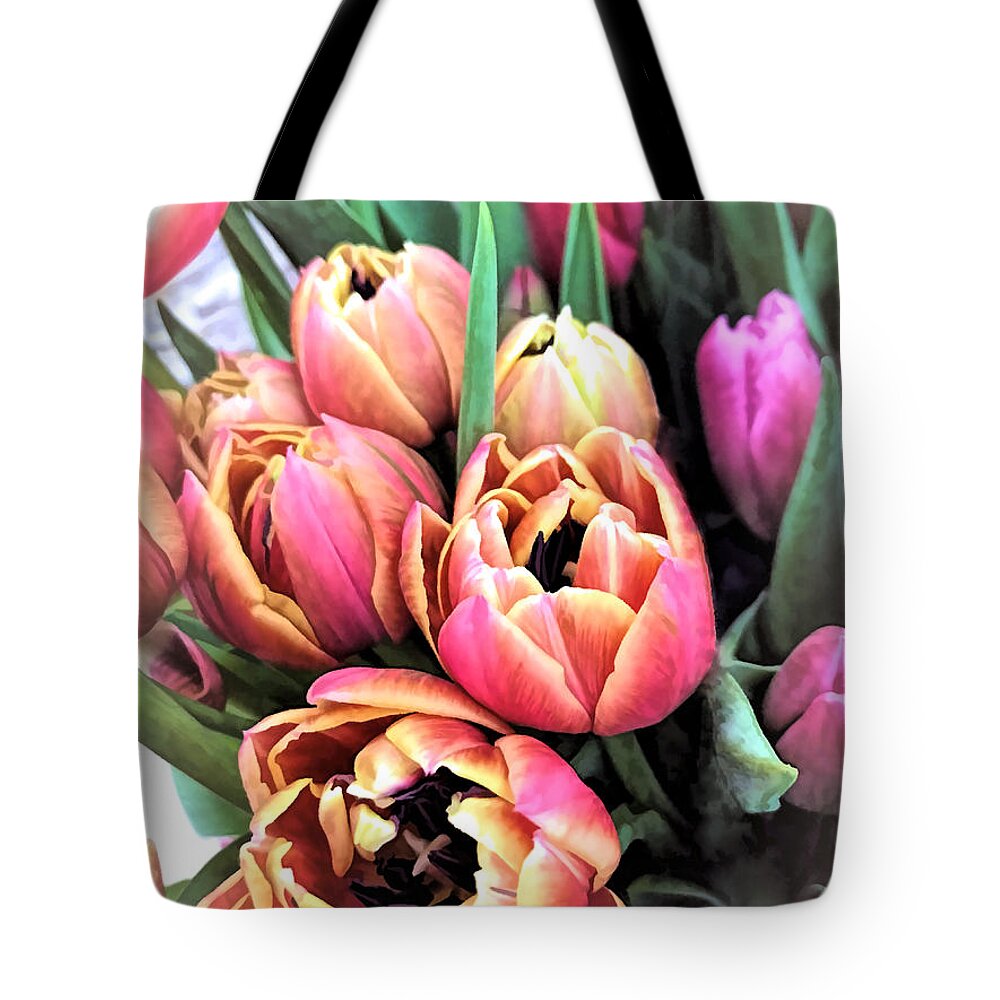 Spring Flowers Tote Bag featuring the photograph Spring Bouquet by Janice Drew