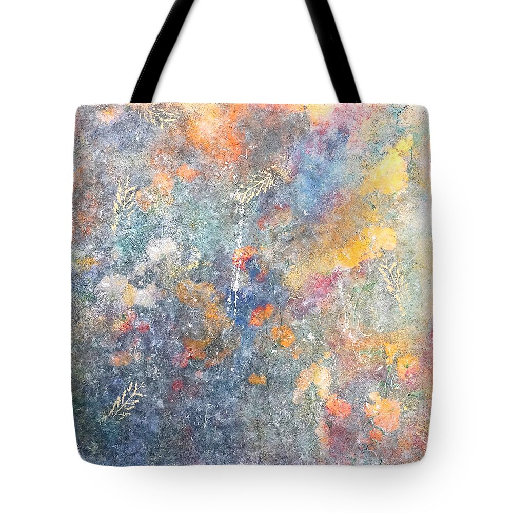 Abstract Tote Bag featuring the painting Spring Creation by Theresa Marie Johnson