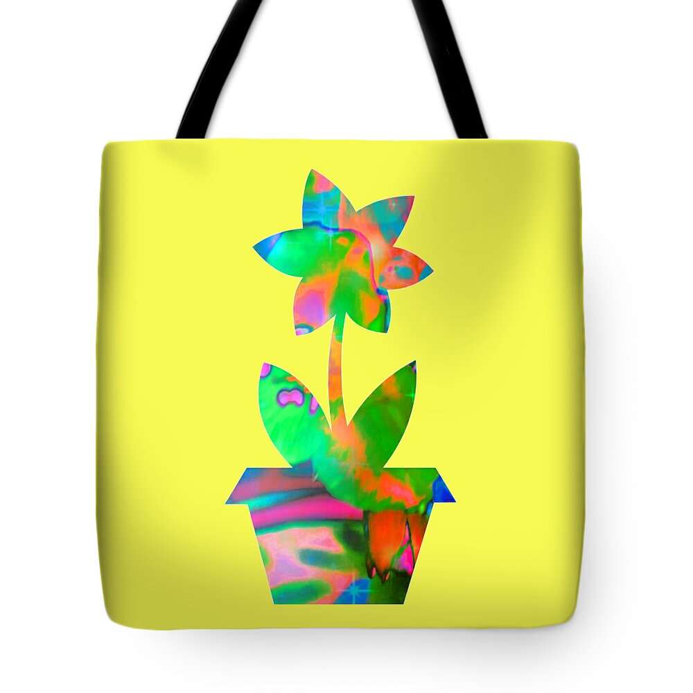 Flower Tote Bag featuring the digital art Spring Fever by Rachel Hannah