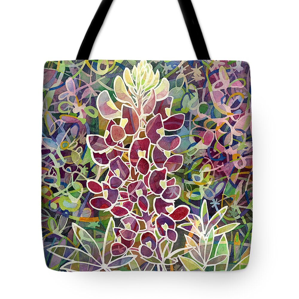 Bluebonnet Tote Bag featuring the painting Spring Fling by Hailey E Herrera