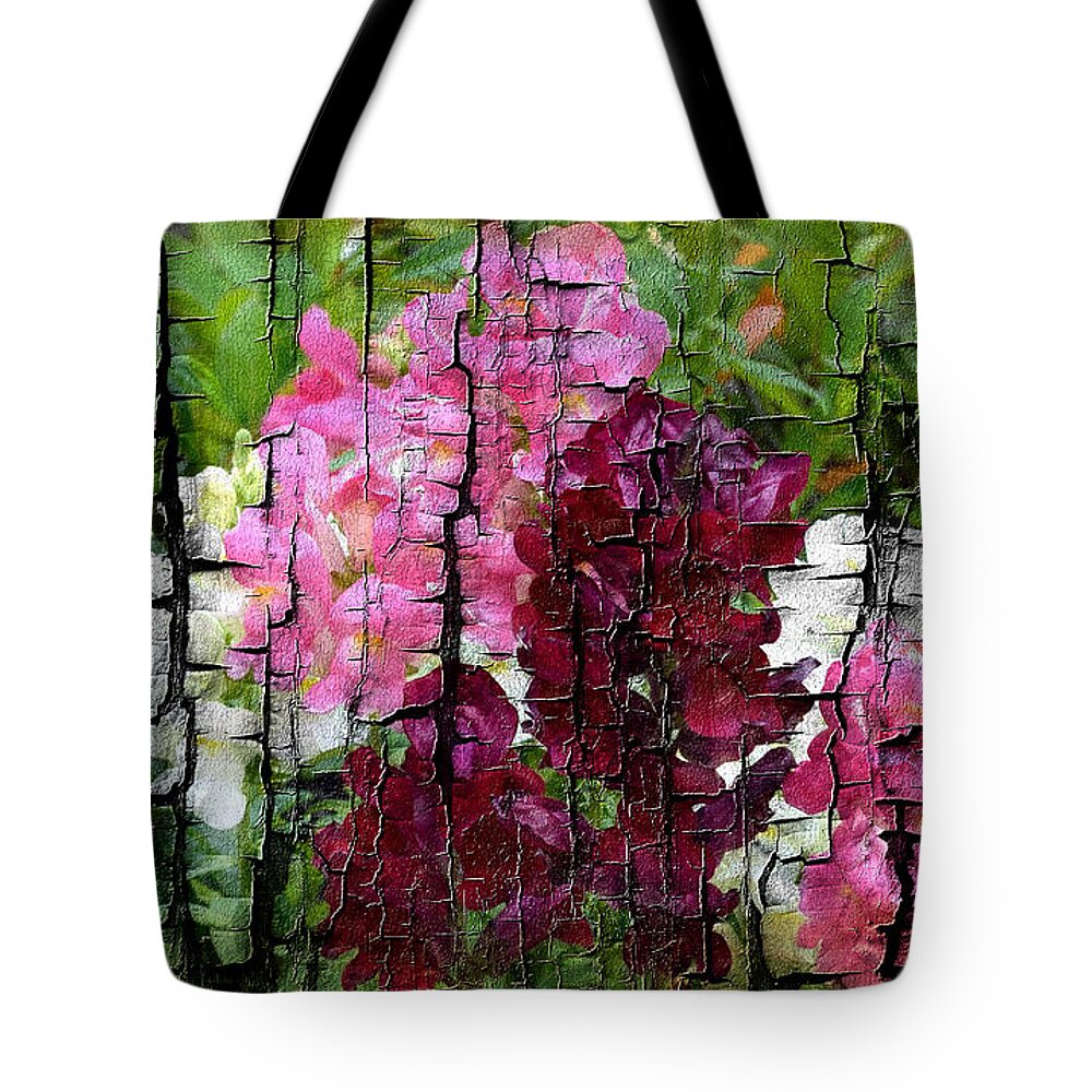 Martha Ann Tote Bag featuring the painting Spring Garden H131716 by Mas Art Studio