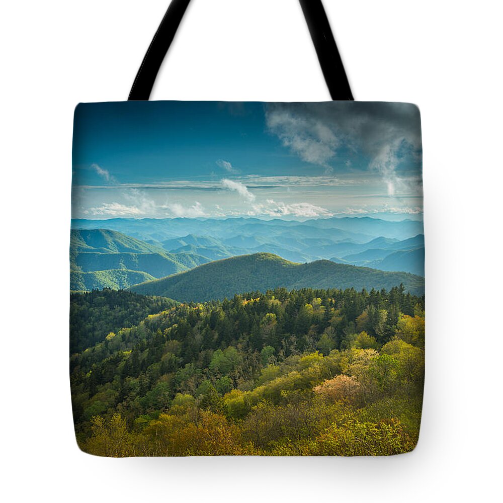 Asheville Tote Bag featuring the photograph Spring Peaks by Joye Ardyn Durham