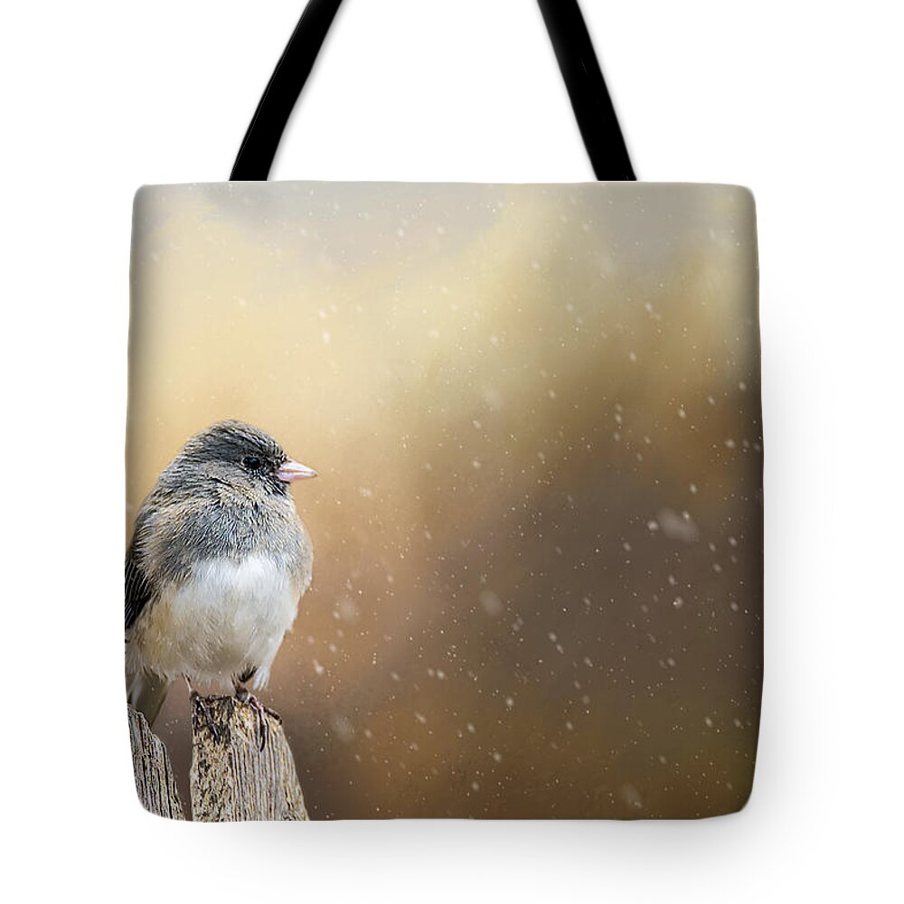 Snow Tote Bag featuring the photograph Spring Snow by Cathy Kovarik