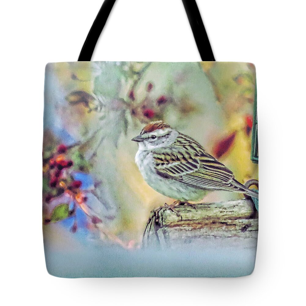Spring Tote Bag featuring the photograph Spring Sparrow by Mike Flake